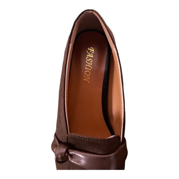 - #123 FASHION Boutique Brown faux Suede Loafers - Picture 5 of 8
